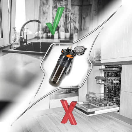 Butelka na wodę tritan 1000ml bidon z miarką – black