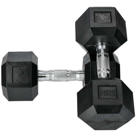 Hantle stalowe HEX pokryte gumą - 10kg (1 sztuka)