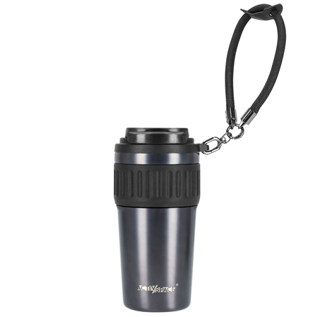 Kubek termiczny ze słomką ustnikiem szczelny premium 630ml - dark grey