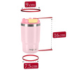 Kubek termiczny ze słomką ustnikiem na kawę herbatę szczelny 480ml - pink