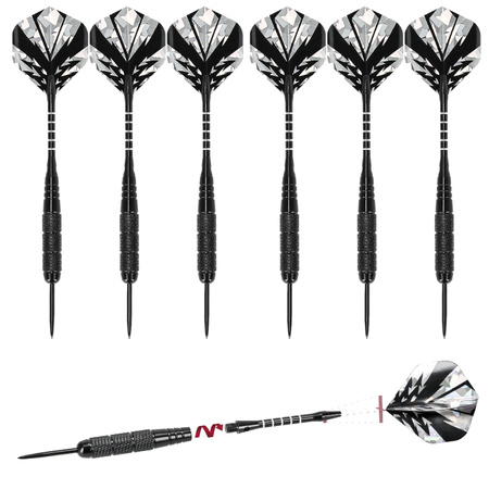 Zestaw 6 rzutek lotki do gry dart sizalowy - profesjonalny - SILVER