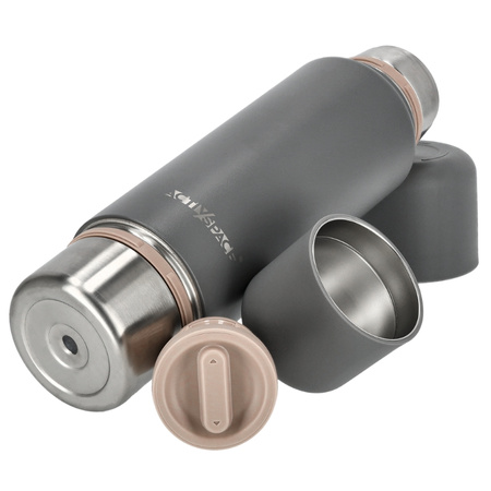 Termos turystyczny próżniowy na kawę herbatę 1200ml stalowy - gray