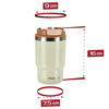 Kubek termiczny ze słomką ustnikiem na kawę herbatę szczelny 480ml - beige