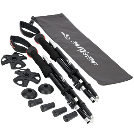 Kijki trekkingowe regulowane red - Składane K04