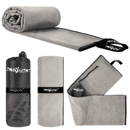 Ręcznik szybkoschnący z mikrofibry 180x90cm duży - grey