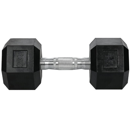 Hantle stalowe HEX pokryte gumą - 12,5 kg (1 sztuka)