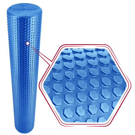 Duży roller wałek EVA do masażu pleców ciała z wypustkami 90 cm - blue