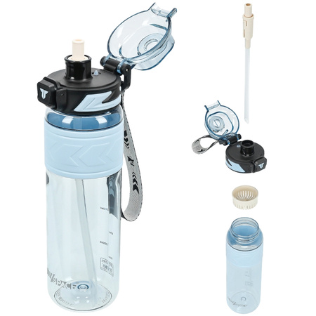 Butelka na wodę tritan 1000ml bidon z miarką – blue