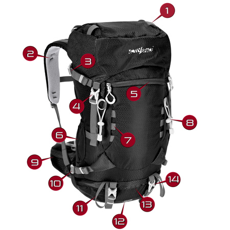 Plecak turystyczny trekkingowy 40l – black P06