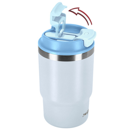 Kubek termiczny ze słomką ustnikiem na kawę herbatę szczelny 480ml - blue