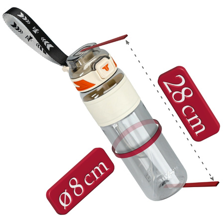 Butelka na wodę tritan 1000ml bidon z miarką – white