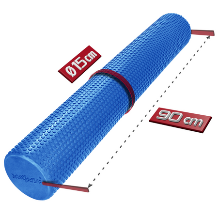 Duży roller wałek EVA do masażu pleców ciała z wypustkami 90 cm - blue
