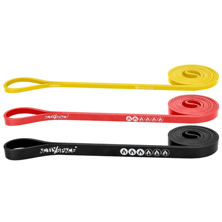 Zestaw 3 gum do ćwiczeń taśmy oporowe lateksowe - power band
