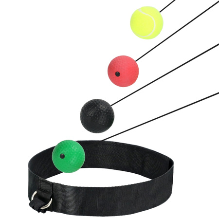4x Piłka Refleksowa FIGHT REFLEX BALL Refleksówka + worek