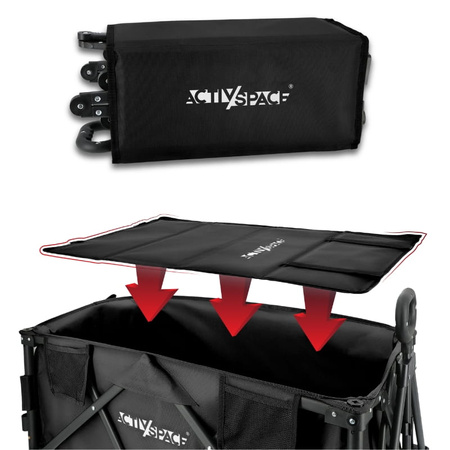 Wózek turystyczny kempingowy plażowy składany premium - black