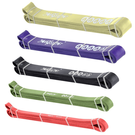 Zestaw 5 gum do ćwiczeń taśmy oporowe mocne gumy - power band