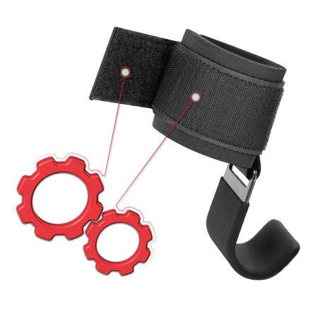 Uchwyty do martwego ciągu stalowe haki treningowe - black