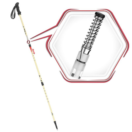 Kijki trekkingowe regulowane teleskopowe anti shock - beige K10