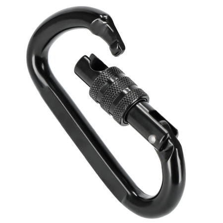 Karabińczyk stalowy z blokadą karabinek szekla 10cm cr40 – black K03