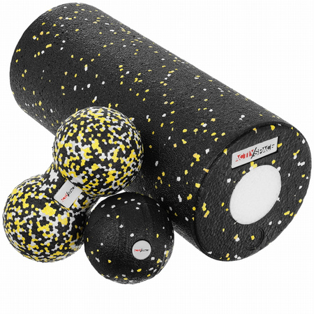 Zestaw EPP 4w1 roller + piłka + douball do masażu - yellow