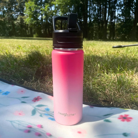 Bidon kubek termiczny stalowy 532 ml - pink