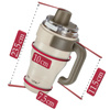 Kubek termiczny ze słomką uchwytem na kawę herbatę szczelny 800ml - beige