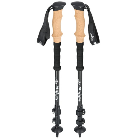 Kijki trekkingowe regulowane black - Carbon