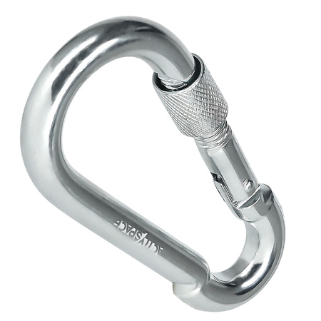 Karabińczyk stalowy z blokadą karabinek szekla 8cm – silver K05