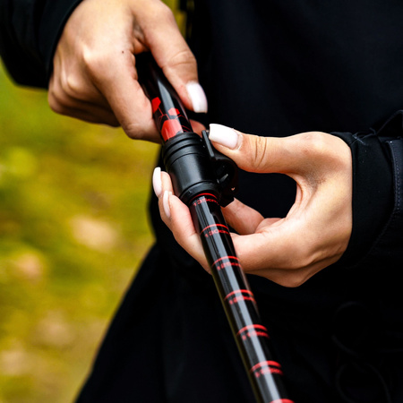 Kijki trekkingowe regulowane red - Standard K02