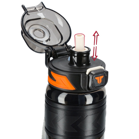 Butelka na wodę tritan 600ml bidon z miarką – black