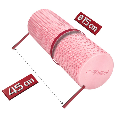Roller wałek EVA do masażu pleców ciała z wypustkami 45 cm - pink