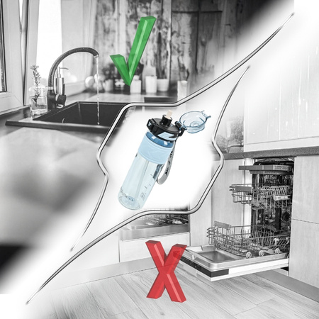 Butelka na wodę tritan 1000ml bidon z miarką – blue