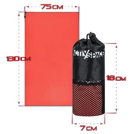 Ręcznik szybkoschnący z mikrofibry 130x75cm mały - red