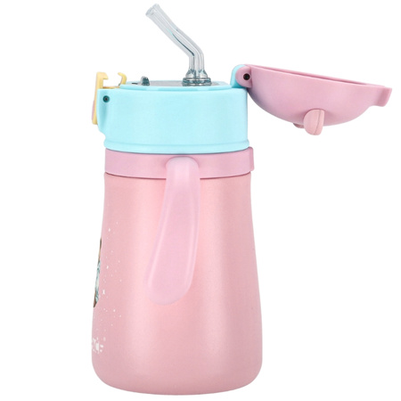 Kubek termiczny bidon dla dzieci ze słomką 360ml - pink
