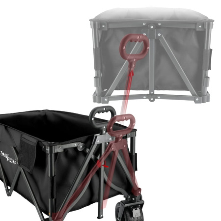 Wózek turystyczny kempingowy plażowy składany premium - black