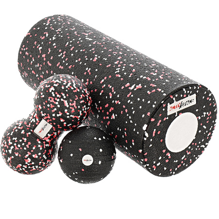 Zestaw EPP 4w1 roller + piłka + douball do masażu - czerwony