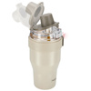 Kubek termiczny ze słomką uchwytem na kawę herbatę szczelny 800ml - beige