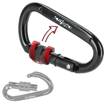 Karabińczyk stalowy z blokadą karabinek szekla 10cm cr40 – black K03