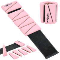Obciążniki na kostki nadgarstki do ćwiczeń regulowane 2x 0,90 kg – pink