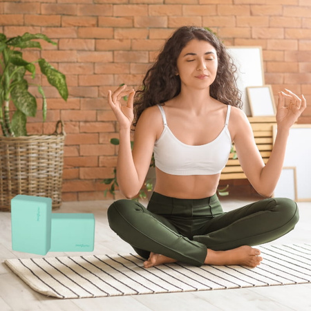Twarda kostka klocek piankowy do ćwiczeń Jogi Yoga - mint