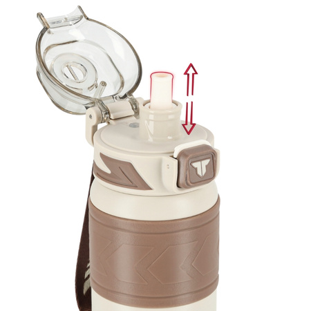 Kubek termiczny ze słomką szczelny antypoślizgowy 500ml - beige