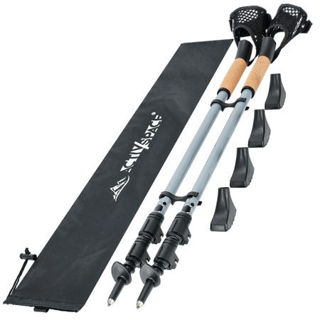 Kije nordic walking kijki składane regulowane do chodzenia teleskopowe – grey K08