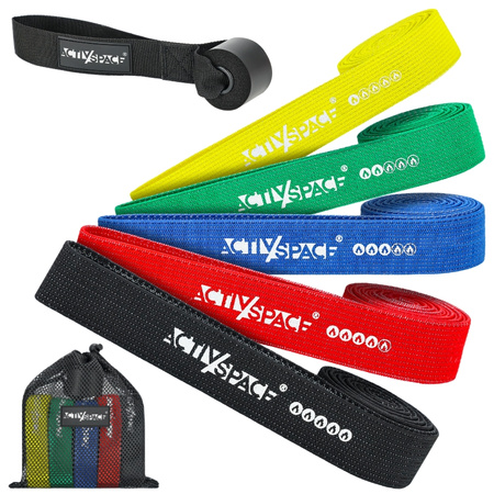 Zestaw 5 gum materiałowych do podciągania crossfit - power band 